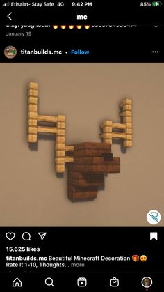 an image of a wooden block wall decoration