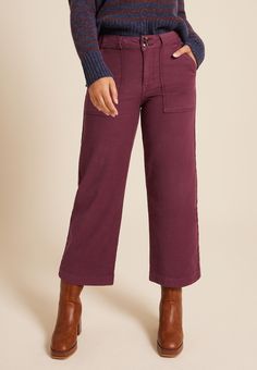 Patch Pocket High Rise Wide Leg Pant - Cranberry Pants, New Jeans Top, Mom Capsule Wardrobe, 60 Outfits, Casual Mom Style, Maternity Pajamas, Coffee Sweatshirt, Slip Skirts, Fall 24