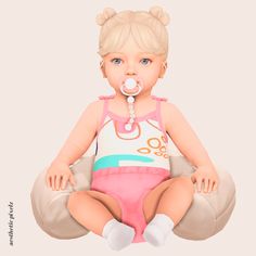 a sims 4 infant wearing custom content clothing for a cc lookbook Sims4 Infant Clothes, Sims 4 Infants