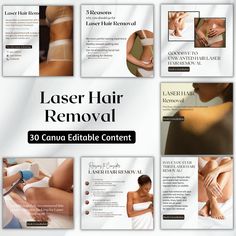 Laser Hair Removal Templates Posts, Skin Clinic, Laser Technician Posts, Social media Templates, Editable Canva Posts, Laser Hair Clinic You no longer have to feel super frustrated while trying to search for the perfect templates. Introducing 30 Laser Hair Removal Templates that have been designed by professionals and are made specifically for your needs in your industry. Do you need a quick, hassle-free way to promote your laser hair removal business? These 30 templates can be edited with Canva and are created by experts in the industry. You can use them to make eye-catching social media posts, Laser Hair Removal Benefits posts, advertisements, tips, and much more. ★ TEMPLATE CONTENT INCLUDES ★ - Laser Hair Removal Benefits - Reasons to Consider Laser Hair Removal  - Laser Hair Reduction Laser Hair Removal Sideburns, Laser Hair Removal Checklist, Laser Hair Removal Price, Sev Laser Hair Removal, Carrie Berk Laser Hair Removal, Laser Hair Removal Appointment, Laser Hair Removal Slogans, Post Laser Hair Removal Skin Care, Laser Hair Removal Marketing Ads