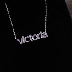 This 14k personalized diamond name necklace is the perfect gift for the bridal party, someone special, or yourself.__________________________________________M A T E R I A L & L E N G T HAvailable in 14k Yellow Gold, 14k Rose Gold, 14k White Gold, Sterling SilverStone: Natural DiamondsThickness: 1.2mm / 0.05"InitialsLowercase: 5 mmCapital: 9 mmDiamond: 0.15 ct. - 0.40 ct. depending on the name Chain length: 14+2, 16+2, 18+2 options or ant length up to 20 inches without extension. Please leave a n Diamond Name Necklace, Name Chain, Name Necklace, Chain Lengths, Chain Length, Bridal Party, Diamond Jewelry, Diamond Necklace, Silver Necklace