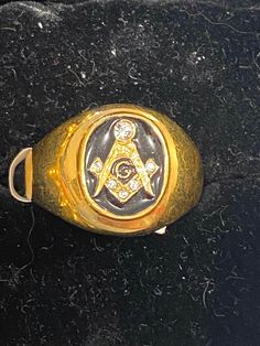 Gold plated Masonic ring size 13. Adjustable Metal Rings For Formal Occasions, Classic Adjustable Crystal Ring With Metal Band, Classic Adjustable Crystal Ring, Nebraska City, Masonic Ring, May 7, Rings Statement, Nebraska, Size 13