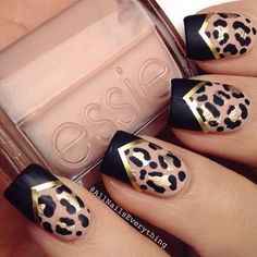 215 Animal Print Nail Art Designs With Latest Ideas 208 Kutek Disney, Leopard Prints, Gold Nail, Nails Glitter