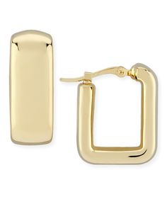 in stock Elegant Hinged Yellow Gold Huggie Earrings, Elegant Hinged Huggie Earrings For Gift, Classic Gold-tone Hoop Earrings, Elegant Hinged Yellow Gold Hoop Earrings, Elegant Gold-tone Earrings As Gift, Macy's Small Hoop Earrings For Formal Occasions, Luxury Rectangular Jewelry With Gold-tone Hardware, Elegant Gold-tone Earrings For Gift, Macy's Hoop Earrings For Formal Occasions