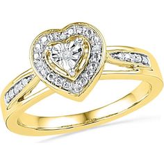 GND 10K Yellow Gold Heart-Shaped Ring with Illusion-Set Round Diamond - 0.03 Carat Total Diamond Weight Diamond Heart Ring, Jewelry Appraisal, Heart Shaped Rings, Modern Romance, Ring Pendant Necklace, Split Shank, Womens Wedding Bands, Jewelry Repair, Custom Jewelry Design