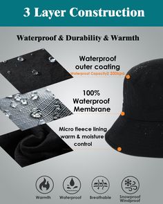 Our Winter Fleece Lined Foldable Bucket Hat is designed to face all weather with waterproof fabrics and UPF 50+ sun protection. Its soft inner fleece locks in heat and won't pill. Create a variety of stylish looks with the brim roll up options on both sides. The perfect accessory for any outfit, it even has a hole for ponytails! Details: Adjustable string inside Waterproof Foldable & Packable Ponytail Hole Care: Machine Wash Material: Polyester, Fleece Lined Measurements: Head Circumference: 21. Waterproof Outdoor Bucket Hat, Waterproof Solid Bucket Hat For Outdoor Activities, Waterproof Solid Color Bucket Hat For Outdoor, Casual Windproof Bucket Hat For Outdoor, Waterproof Adjustable Winter Hats, Adjustable Waterproof Winter Hats, Winter Waterproof Adjustable Hats, Functional Waterproof Bucket Hat, Adjustable Winter Bucket Hat For Outdoor