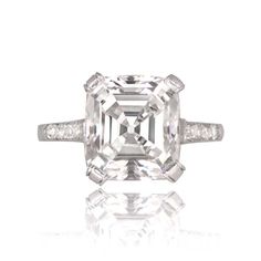 Asscher Cut Engagement Rings, Estate Diamond Jewelry, Emerald Cut Diamond, Platinum Ring, Vintage Engagement, Perfect Engagement Ring, Emerald Cut Diamonds, Vintage Ring, Unique Engagement Rings