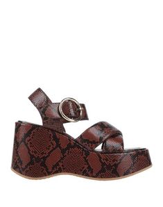 Leather Snakeskin print No appliqués Two-tone Leather lining Buckle fastening Round toeline Wedge heel Covered wedge Rubber sole Contains non-textile parts of animal origin Brown Wedge Sandals With Buckle Closure, Leather Snake Print Open Toe Sandals, Leather Open Toe Sandals With Snake Print, Snakeskin Print, See By Chloe, Brown Sandals, Wedge Heels, Jimmy Choo, Wedge Sandals