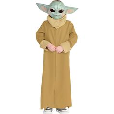 the child yoda costume is shown in this image