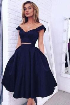 Blue Homecoming Dresses Short, Prom Dress Off Shoulder, Blue Graduation Dresses, White Lace Prom Dress, Puffy Prom Dresses, Two Piece Prom Dress, Green Evening Gowns, Two Piece Prom, Light Blue Prom Dress