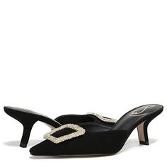 Elegant Pointed Toe Sandals For Fall, Mules With 4-inch Heel And Pointed Toe, Pointed Toe Mules With 4-inch Heel, Pointed Toe Mules With 4-inch Heel Medium Width, Pointed Toe Mules With Buckle Closure For Office, Office Mules With Buckle Closure And Pointed Toe, Evening Synthetic Pointed Toe Mules, Pointed Toe Synthetic Sandals For Office, Heels With Buckle Closure And Pointed Toe