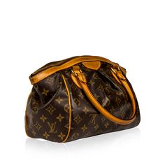 Introduced in 2007, Louis Vuitton presented the Tivoli PM bag. Featuring the brand’s iconic monogram canvas, tan leather piping and gold-tone hardware, the Tivoli is the ideal every-day bag. With its structured silhouette and timeless appearance, the Tivoli can be with any casual outfit. Whether you're running errands, grocery shopping, or out for a quick lunch with your girlfriends, the Tivoli is the perfect accessory to carry by your side. Fit all your essentials inside the spacious interior while remaining, sleek, stylish, and sophisticated. A well-worthy addition to any handbag collection, the Tivoli is the ideal piece for any woman with a love for luxury and an even bigger love for retro LV. SPL Exterior Monogram canvas Tan leather top handles and piping Gold tone hardware Zip close w Louis Vuitton Presents, Louis Vuitton Tivoli, Quick Lunch, Handbag Collection, Dior Shoes, Day Bag, Big Love, Grocery Shopping, Casual Backpack