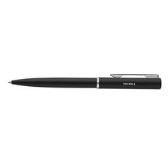 a black pen sitting on top of a white surface