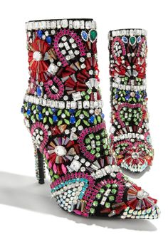 Miss Lola | Nico Multi Fully Embellished Anklet Boots – MISS LOLA Boots Colorful, Heels Luxury, Shoe Model, Miss Lola, Boots Knee, Stylish Boots, High Heel Boots Ankle, Flash Photography, Women Party