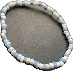 Casual Flexible Beaded Bracelets With Letter Beads, Casual Adjustable Beaded Bracelets With Spacer Beads, Casual Beaded Flexible Bracelet, Casual Flexible Beaded Bracelet, Casual Flexible Beaded Bracelets, Casual Blue Beaded Anklets, Casual Blue Anklets With Round Beads, Flexible Beaded Casual Bracelet, Flexible Beaded Casual Bracelets