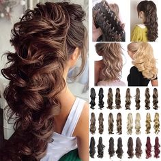 Claw Clip In Body Wave Hair Extensions Long Curly Wavy Ponytail Hair Extensions Synthetic Hair Pieces For Women Girls 2023 - CAD $16.98 Ponytail Wavy, Body Wave Hair Extensions, Claw Ponytail, Ombre Blond, Ponytail Hair Piece, Wavy Ponytail, Long Hair Extensions, Hairpieces For Women, Curly Ponytail