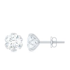 Product Details These Solitaire Stud Earrings have an elegant design and are embellished with Round Shape Moissanite stones in a Lotus Basket Setting. They make a timeless choice for various occasions such as weddings, birthdays, or graduations. These Solitaire Studs are inspired by nature, making them a perfect minimal jewelry piece. The Moissanite stones have D-VS1 Quality, adding to their beauty and value. Product Information SKU SHP-EARRINGS062194710 Weight 0.96 gm (Approximate) MOISSANITE I Basket Setting, Solitaire Studs, Minimal Jewelry, Inspired By Nature, Round Shape, Jewelry Pieces, Elegant Design, Lotus, Nature Inspiration