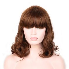 Short Curly Synthetic Wig with Bang Short Hair Wigs For Women, Bangs Short Hair, Curly Synthetic Wig, Black Women Short Hairstyles, Natural Hair Twist Out, Natural Hair Twists, Bangs Short, Short Hair Wigs, Black And Blonde