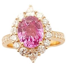 a pink and white diamond ring