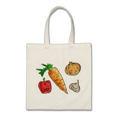 Cute Veggies Reusable Grocery Tote Bag Casual Reusable Grocery Bags, White Eco-friendly Canvas Bag For Grocery Shopping, Eco-friendly White Canvas Grocery Bag, Organic White Bags For Everyday Use, Organic White Reusable Bag, Organic Tote Bag For Gifts, Organic Reusable Bag For Everyday Use, White Organic Rectangular Bags, Organic White Rectangular Bags