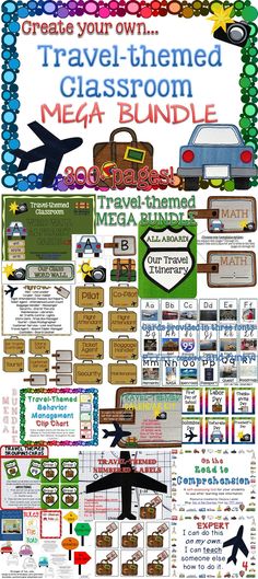 the travel themed classroom mega bundle