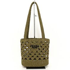 Used Prada Crochet Tote Bag Olive Oliva 1bg494_2m2t_f0393_v_ooo (Sku: Gzl13bhs) === General === Brand : Prada === Design === Type : Tote Bag Material : Rayon , Leather Color : Olive Gender : Women === Size === Size (Hxwxd) : 17cm X 17cm X 10.5cm / 6.69'' X 6.69'' X 4.13'' === Included Items === Accessories : Dust Bag Accessories Notice : Before Purchasing, Please Refer To The Images Of The Accessories Included With The Item. === Condition === Condition : Opened (Never Used) Ranking : Rank Ns Nev Chanel Designer, Crochet Tote Bag, Crochet Tote, Crochet Stuff, Carry All Bag, Prada Bag, Luggage Bags, Luxury Bags, Bags Handbags