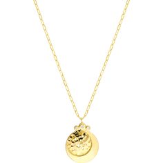 Olas d'Oro 22 Necklace - 14K Yellow Gold Moon and Star Medallion Necklace Elegant Gold Jewelry With Moon Phase Detail, Elegant Gold Moon Phase Jewelry, Elegant Yellow Gold Moon Phase Necklaces, Elegant Yellow Gold Moon Phase Necklace, Elegant Moon Shaped Yellow Gold Necklace, Celestial Style Yellow Gold Necklace With Polished Finish, Elegant Yellow Gold Moon-shaped Jewelry, Elegant Yellow Gold Moon Jewelry, Celestial Yellow Gold Pendant Necklace