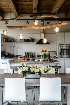 the kitchen is clean and ready to be used as a dining room or office space