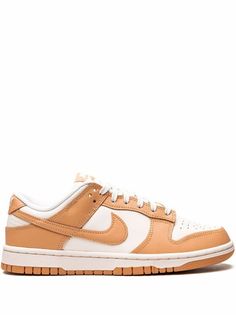 Nike Dunk Low "Harvest Moon" Sneakers - Farfetch Nike Dunk Low Harvest Moon, Baskets Nike, Nike T, Fresh Shoes, Hype Shoes, Swoosh Logo, Brown Sneakers, Harvest Moon, Swag Shoes