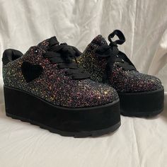 New In Box, Women’s Size 10 Platform Shoes. Perfect For A Festival Or Show. I Am Selling Multiple Pairs Of Yru Platforms All In The Same Size Can Be Shipped Together If You Get More Then One Pair. Black Edgy Platform Sneakers For Streetwear, Edgy Black Platform Sneakers With Round Toe, Edgy Black Low-top Platform Sneakers, Edgy Black Platform Sneakers, Black High-top Platform Sneakers With Edgy Style, Black Punk Sneakers For Concert, Edgy Synthetic Platform Sneakers With Round Toe, Black Low-top Grunge Sneakers, Black High-top Grunge Sneakers