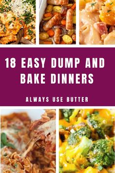 Explore the convenience of dump and bake recipes for easy dinners. These simple meals are perfect for busy weeknights when you need a quick and delicious dinner solution. From hearty casseroles to flavorful one-pan dishes, these dump and bake dinners make meal prep a breeze. Say goodbye to complicated recipes and hello to stress-free cooking with these effortless dump and bake meals. Try out these easy dinner ideas today! Dump And Cook Recipes, Easy Quick Weeknight Dinners Families, Baked One Pan Meals, Easy One Pan Baked Meals, Easy Dinner Oven Recipes, One Pan Dump Meals, Easy Oven Meals Simple, Dump And Bake Casserole Recipes, Dump And Bake Dinner Recipes