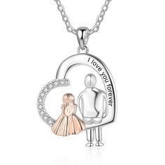 ️ Celebrate the unbreakable bond between father and daughter with our Father-Daughter Heart Necklace! ❤️ This stunning necklace features a heart-shaped pendant, beautifully crafted to symbolize the love and connection shared between a father and his daughter. Made with high-quality materials, it is a perfect gift for any occasion, especially Father's Day. ✨ Key Features: Heart-shaped pendant with father-daughter design Durable and stylish materials Ideal for Father's Day or any special occasion Comes in a beautiful gift box 🎁 Show your love and appreciation with this meaningful and timeless piece. The Father-Daughter Heart Necklace is more than just a piece of jewelry; it's a keepsake that captures the love and memories shared between a father and his daughter. Emotional Gifts, Forever Necklace, Father And Daughter, I Love You Forever, Father Daughter, A Father, Stunning Necklace, Beautiful Gift Boxes, Name Necklace