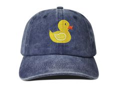 PRICES MAY VARY. 【This is Your Hat】 Complement your stylish outfits with our high quality baseball caps! Stylish, Comfortable, Fashionable, and Casual for Daily Look! Features an adorable yellow duck with orange beak was embroidered on front of the washed navy blue dad hat. The great classic look and lightweight feel make this sun cap an all-around favorite. Perfect gift for yourself or that special person in your life!! This is the duck lover hat! 【Top Quality】 For us, quality is a priority. Lo Yellow Cotton Baseball Cap With Curved Bill, Yellow Cotton Dad Hat, Yellow Baseball Cap With Embroidered Logo, Yellow Curved Brim Baseball Cap With Embroidered Logo, Yellow Cotton Trucker Hat With Curved Brim, Yellow Cotton Dad Hat With Curved Brim, Yellow Cotton Trucker Hat, Yellow Cotton Curved Brim Dad Hat, Yellow Cotton Dad Hat, One Size Fits Most