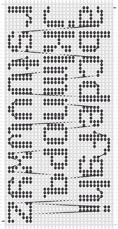 a black and white pattern with words written in small dots on the bottom half of it