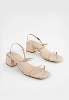 Next FOREVER COMFORT SLINGBACK HARDWARE REGULAR WIDE FIT - Sandalen - nude pink Wide Fit Sandals, Low Block Heels, Nude Heels, Nude Pink, Nude Color, Pink Beige, Simple Jewelry, Favorite Things List, Pink Color