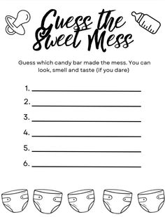 guess the sweet mess worksheet for kids