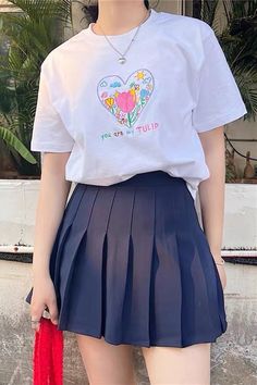 Tulip Flower Embroidery Aesthetic T-Shirt, aesthetic white tees, graphic tees Clothes Y2k Aesthetic, Embroidery Aesthetic, Tulip Embroidery, Grunge Aesthetics, Fairy Grunge Aesthetic, Indie Clothes, Clothes Y2k, Egirl Outfits, T Shirt Aesthetic