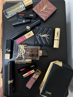 Ysl Make Up, Ysl Lipstick Aesthetic, Makeup Ysl, Ysl Products Aesthetic, Ysl Makeup Gift Set, Estee Lauder Makeup, Photo Makeup