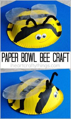 paper bowl bee craft for kids to make