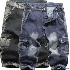 OrcaJump - Fashion Camouflage Print Cargo Shorts with Multiple Pockets Spring Military Style Outdoor Bottoms, Summer Military Bottoms With Pockets, Military Style Summer Bottoms With Pockets, Summer Military Style Bottoms With Pockets, Camouflage Cotton Bottoms With Multiple Pockets, Camouflage Cotton Bottoms With Side Pockets, Casual Summer Camouflage Bottoms, Camouflage Bottoms For Outdoor Spring Activities, Spring Camouflage Outdoor Bottoms