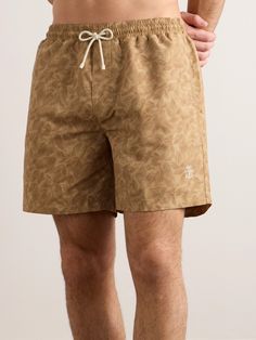 EXCLUSIVE AT MR PORTER. Bring luxury poolside with Brunello Cucinelli's swim shorts. They're made from shell patterned with a subdued botanical print and cut for a straight-leg fit. Luxury Poolside, Casual Shorts For Men, Brunello Cucinelli Men, Mens Swim Shorts, Shorts For Men, Printed Swim, Print Shorts, Botanical Print, Formal Shirts