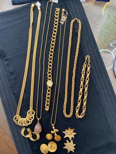 Vintage Costume Jewelry Lot This beautiful set includes Anne Klein wrap chain wrist watch  Anne Klein long Jack's necklace  The two others are not signed  beautiful crystal egg necklace  three strand Necklace with rings Large and small set button rope earrings Gold hoop earrings  2 vintage Monet chain necklaces Cold Spring Ny, Egg Necklace, Rope Earrings, Three Strand Necklace, Earrings Gold Hoop, Crystal Egg, Vintage Monet, Chain Necklaces, Vintage Costume Jewelry