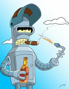 Futurama Robot, Futurama Tattoo, Futurama Characters, Western Artwork, Apple Logo Wallpaper Iphone, Matt Groening, Cartoon Tattoos, Favorite Cartoon Character