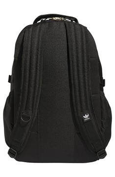 Keep your daily essentials conveniently stored in this roomy backpack, perfect for your day-to-day travels. Top carry handle; adjustable backpack straps Zip-around closure Exterior water bottle pockets Interior zippered pockets Lined Textile exterior and interior Imported Functional Adidas Backpack For Streetwear, Adidas Functional Backpack For Streetwear, Adidas Functional Streetwear Backpack, Sporty Nylon Adidas Backpack, Adidas Nylon Backpack For Outdoor, Black Backpack With Functional Pockets For Back To School, Adidas Nylon Bags For Outdoor, Black Functional Backpack With Pockets For Back To School, Black Functional Backpack For Back To School