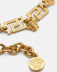 Mens Designer Jewelry, Designers Jewelry Collection, Versace Jewelry, Gold Chain Jewelry, Mens Luxury, Designer Jewelry, Luxury Designer, Fashion Bracelets, Chain Bracelet