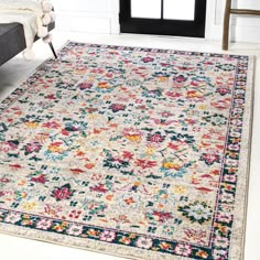 In a small-scale pattern replete with all the classic Persian motifs flowers, vines, medallions, and a chic border this rug is perfect for any room. Whether forming the foundation for a layered bohemian look or as the accent in a traditional room, the super soft polypropylene looks and feels great underfoot. And with a stunning combination of colors navy, red, pink, yellow, aqua, ivory, and more it will bring levity to any style of decor. Color: Beige/Multi. Pattern: Border,Floral,Moroccan,Persi Modern Persian Rug, Eclectic Area Rug, Flowers Vines, Floral Area Rug, Persian Motifs, Clean Bedroom, Combination Of Colors, Floral Area Rugs, Bohemian Look