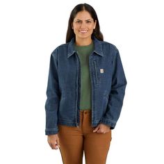 Women's Re-Engineered Loose Fit Denim Detroit Jacket | Women's Fall Layering Essentials Womens Carhartt Jacket, Carhartt Denim Jacket, Layering Clothing, Womens Carhartt, Layering Essentials, Loose Fit Denim, Detroit Jacket, Carhartt Jackets, Carhartt Womens