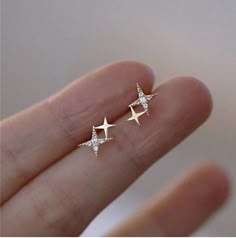 Small Stud Earrings Minimalist Star Stud Earrings Dainty | Etsy Star Earrings Stud, Earrings Dainty, Earrings Minimalist, Fine Earrings, Minimalist Modern, Geometric Earrings