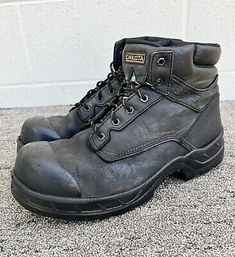 ad eBay - Dakota 6877 Work Boots. Full grain buffalo finish leather upper. Safety first, CSA grade 1 steel toe, steel plate and electric shock resistant. Photos are from actual boots. PU direct injected midsole. Steel Boots, Men Footwear, Streetwear Inspo, Steel Toe Boots, Electric Shock, Safety First, Clothing Men, Mens Shoes Boots, Steel Plate