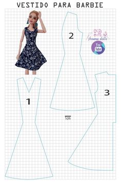 an image of a woman's dress pattern with measurements for the top and bottom